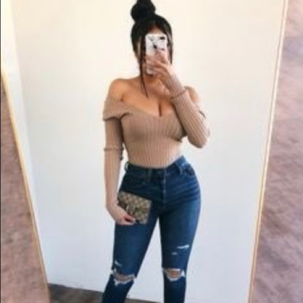 OOTD Fash Taupe Bodysuit